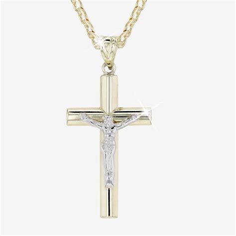 9ct Gold And Silver Bonded Large Crucifix Warren James