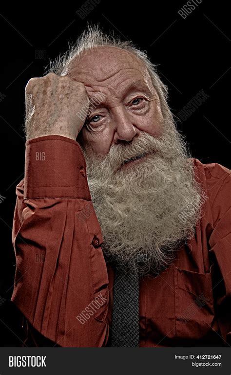 Pensive Old Man Long Image And Photo Free Trial Bigstock
