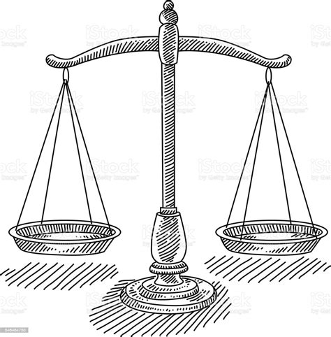 And pencil drawing for beginners is a skill that requires a good foundation on theories. Scales Of Justice Drawing Stock Illustration - Download ...