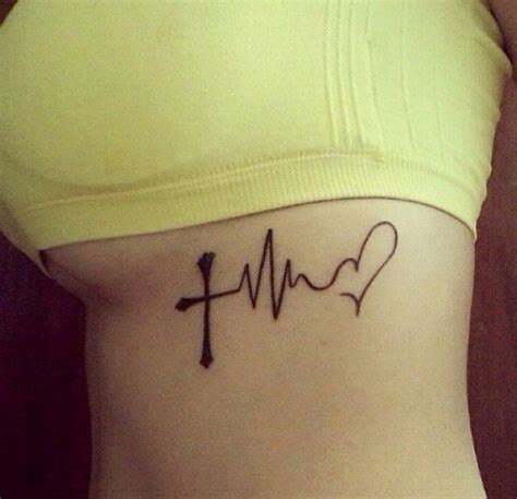 Cross Heartbeat Heart Tattoo Tattoos Friendship Tattoos Heart Tattoo