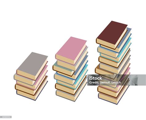 Set Pile De Livres Sur Fond Blanc Illustration Vectorielle Vecteurs