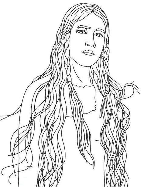 Beautiful Native American Girl Coloring Page Kids Play Color