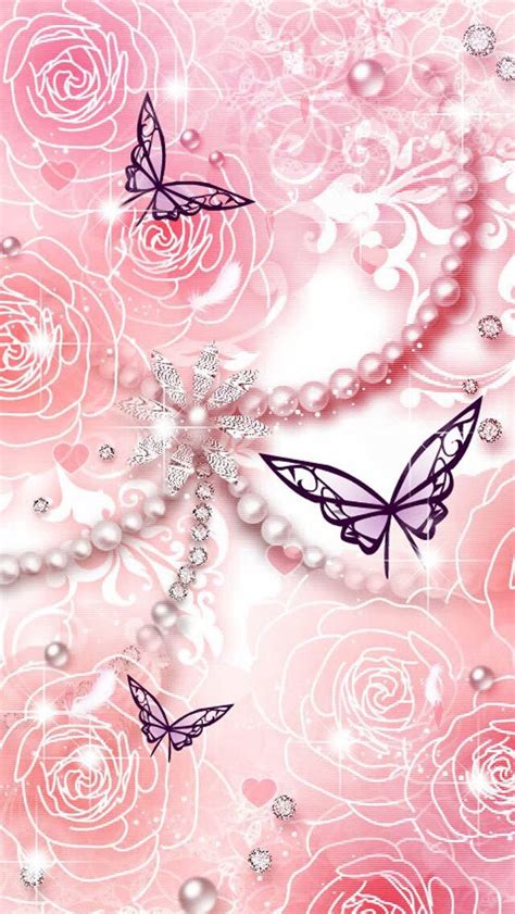 Pink Jewels And Butterflies Bling Wallpaper Butterfly