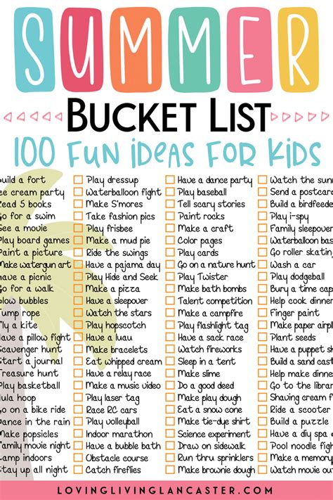 Summer Bucket List For Families 100 Fun Ideas For Kids
