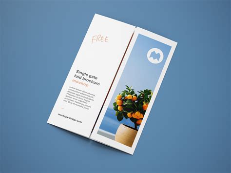 Free Single Gate Fold Brochure Mockup Psd Set 9 Good Mockups