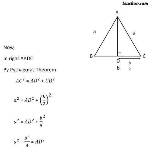 One way to solve it as following Area of isosceles triangle - Formula with Examples - Teachoo