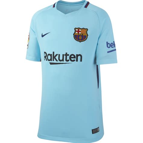 Nike Barcelona Away Junior Short Sleeve Jersey 20172018 In Blue