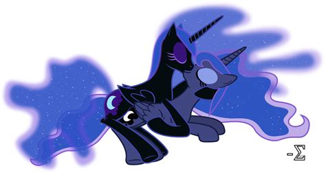 Nightmare And Luna Kissing 3 Closed Eyes Ver By