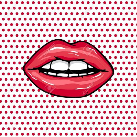Visuele Stijl 7 Popart Rasterpatroon Volle Rode Lippen Pop Art