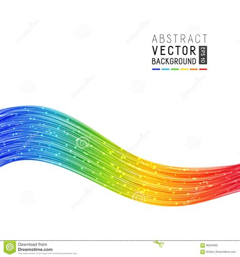 Abstract Background With Rainbow Wave Lines Stock Illustration