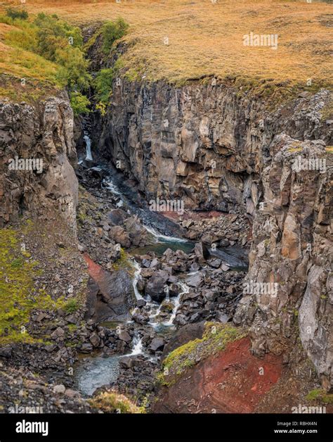 Henoss Waterfall Eastern Iceland Stock Photo Alamy