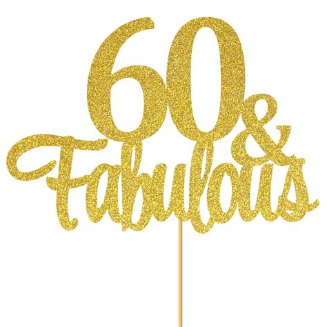 Buy Svm Craftgold Glitter 60 And Fabulous Cake Topper Happy 60th