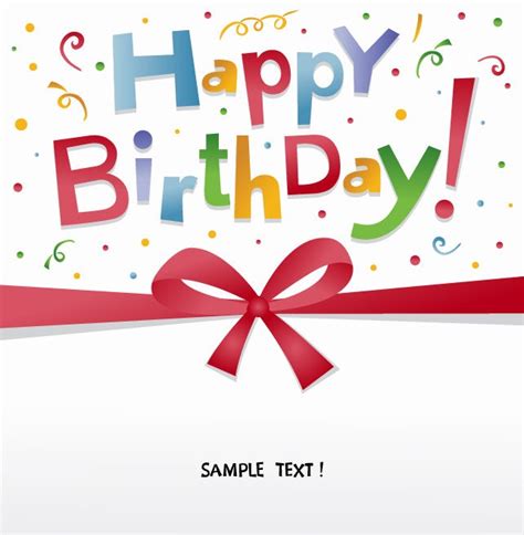 Happy Birthday Greeting Card Vector Free Vector Eps10 Clipart