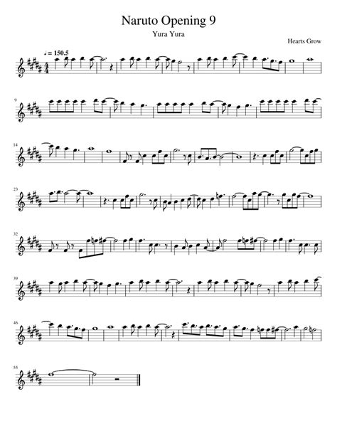 Naruto Opening 9 Sheet Music For Flute Solo