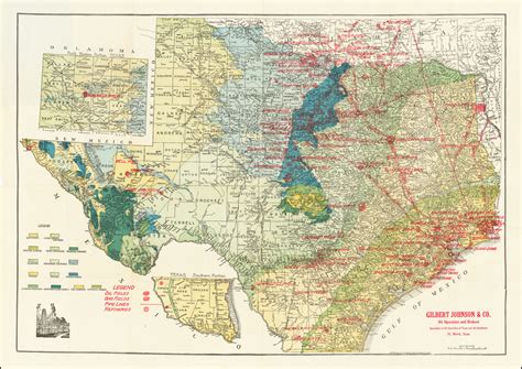 New Oil And Geological Map Of Texas Showing Oil Fields Pipe Lines