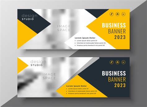 Creative Yellow Business Banner Template Free Vector