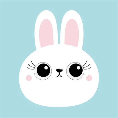 Rabbit Bunny Head Face Round Icon Cute Cartoon Kawaii Funny Baby Kids