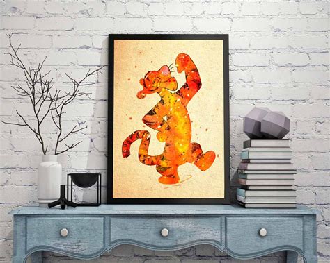 Tigger Art Print Winnie The Pooh Disney Watercolor Poster Etsy