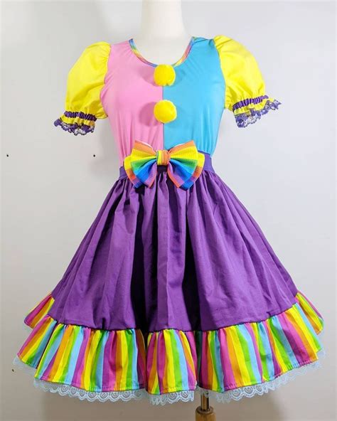 Vk Freakshow Harlequin Clown Kei Clowncore Rainbow Stripe Etsy Clown Dress Clown Clothes