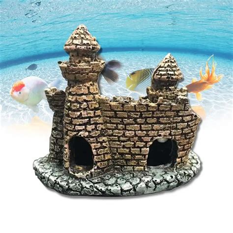 Aquarium Fish Tank Ornament Castle Hiding Cave Landscape Decor