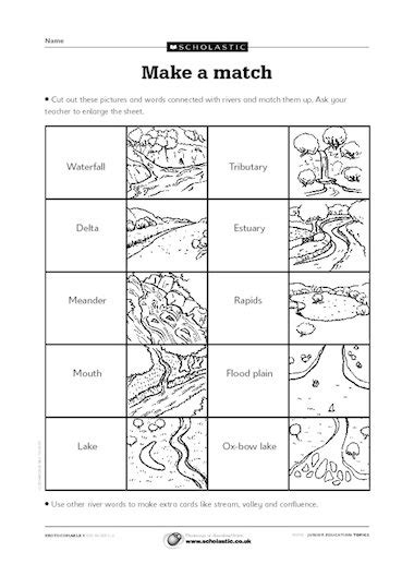 River Features Make A Match Primary Ks2 Teaching Resource Scholastic