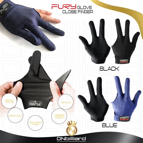 Jual Sarung Tangan Billiard Biliar Fury Close Finger Deluxe Pool Glove