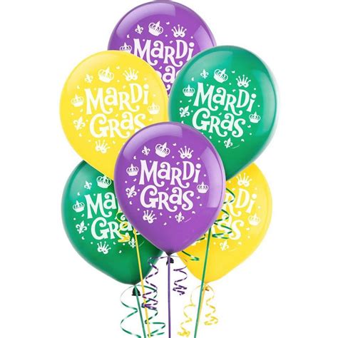 Assorted Mardi Gras Balloons 15ct Party City