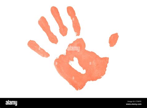 One Red Handprint Stock Photo Alamy
