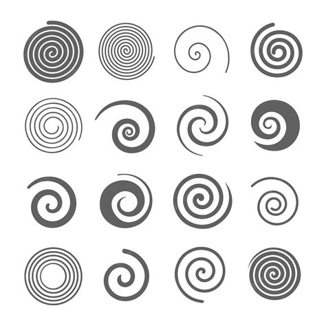 Conjunto De Espirales Simples Conjunto De Elementos De Diseño De