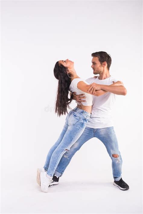 Young Couple Dancing Social Latin Dance Bachata Merengue Salsa Two