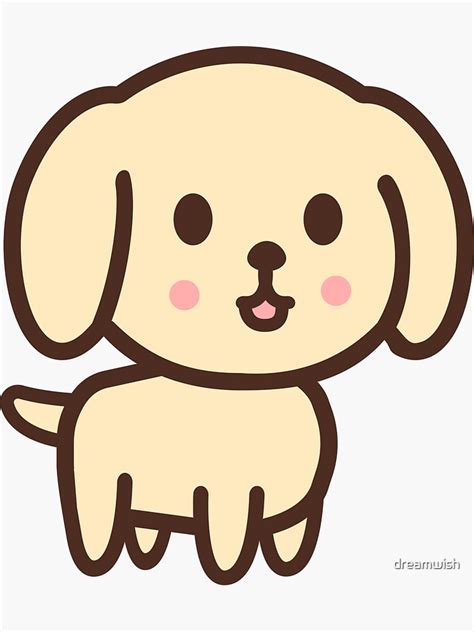Golden Retriever Puppy Chibi Kawaii Sticker For Sale By Dreamwish
