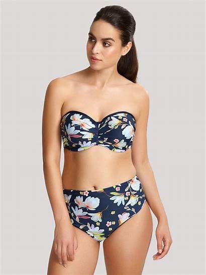 Floral Bandeau Bikini Florentine Navy Swimwear Lumingerie