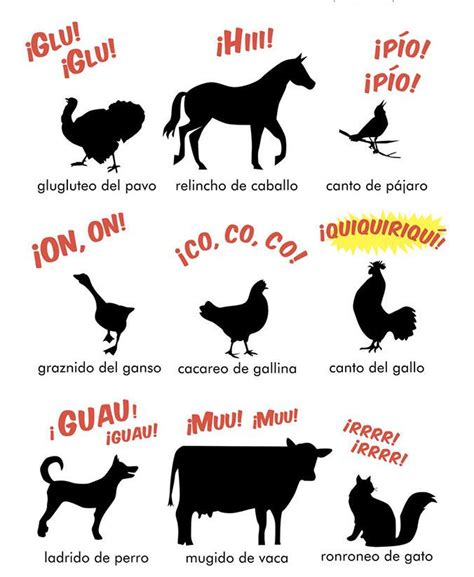 Qué nombre tienen las onomatopeyas de los animales