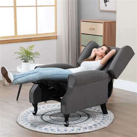 Modern Fabric Recliner Chair Lounge Single Sofa Deep Grey Crazy Sales