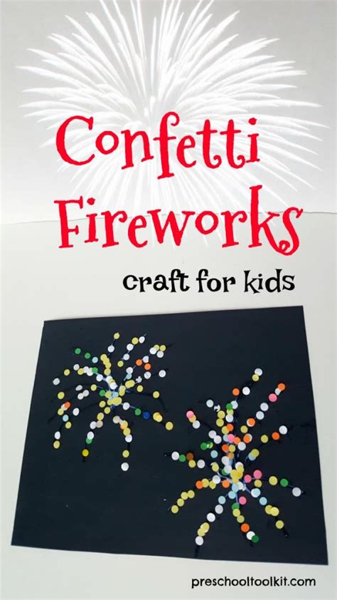 Fireworks Preschool Craft With Confetti And Glue Preschool Toolkit