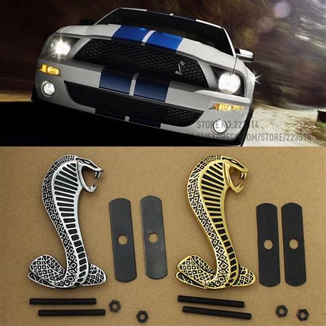 3d Mustang Cobra Snake Metal Emblem Car Styling For Ford Mustang Front