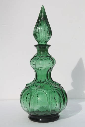 I Dream Of Jeannie Vintage Jim Beam Genie Bottle Tall Green Glass Decanter W Stopper
