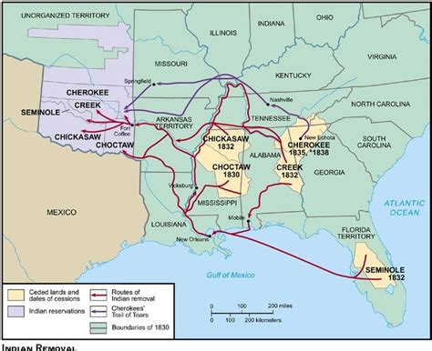 Indian Removal Trail Of Tears Map Oklahoma History