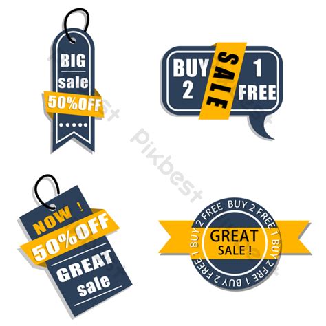 English Creative Promotional Labels Png Images Ai Free Download Pikbest
