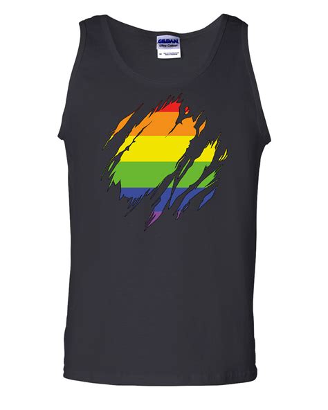 Ripped Gay Pride Rainbow Flag Tank Top Lgbtq Love Wins Ebay