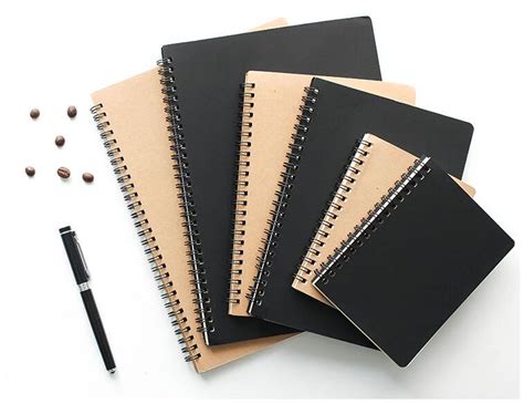 A6 Vintage Kraft Paper Notebook Blank Grid Notepad Diary