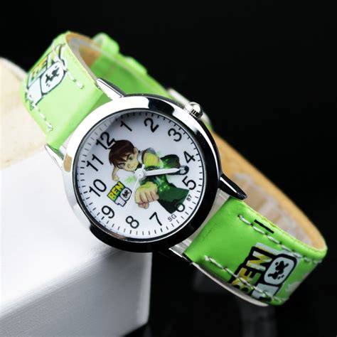 Ben 10 Cartoon Children Watch Leather Quartz Kids Watches Child Wrist