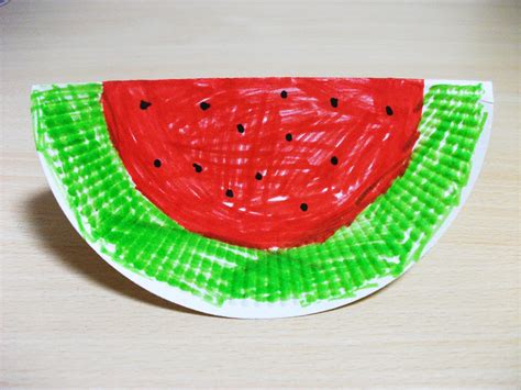 Summer Watermelon Paper Plate Craft Preschool Education For Kids