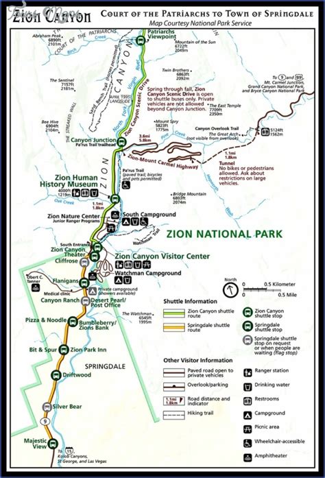 Zion National Park Us Map
