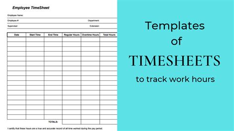 10 Best Timesheet Templates To Track Work Hours