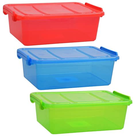 Translucent Plastic Storage Boxes With Clip Lock Lids 875x6125x275