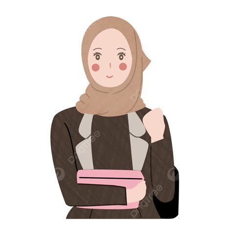 Hijab Clipart Vector Cute Girl Wearing Hijab Ilustration Cartoon In