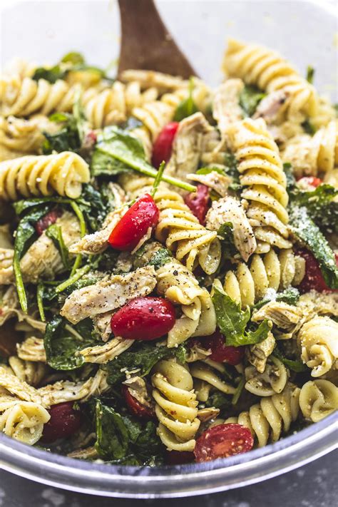 Quick And Easy Pesto Chicken Pasta Salad With Fresh