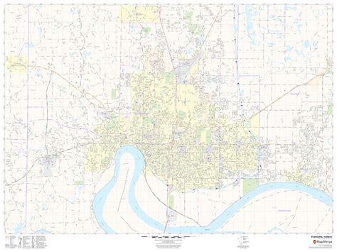 Evansville Map Indiana