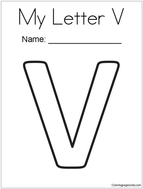 My Letter V Coloring Page Free Printable Coloring Pages